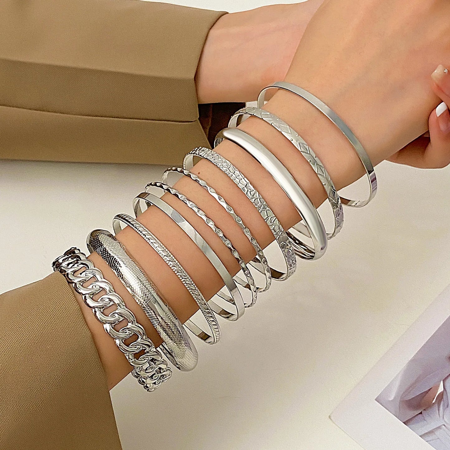 Twist bangles gold , silver color bracelets