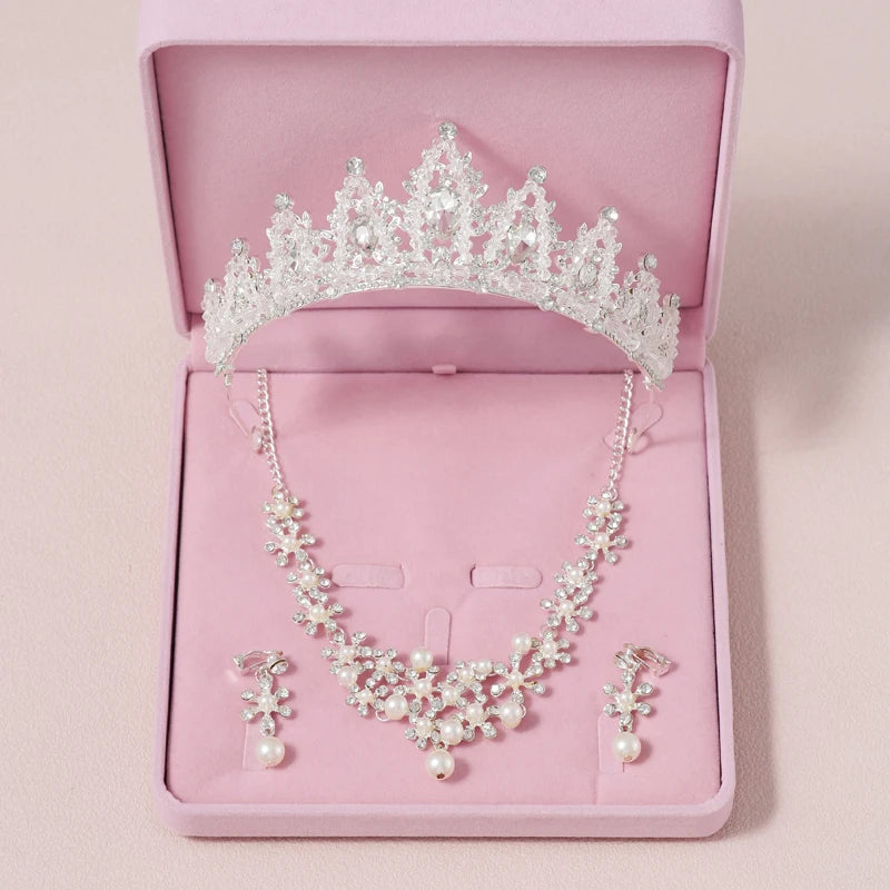 Zitania bridal pink-colour lady crown