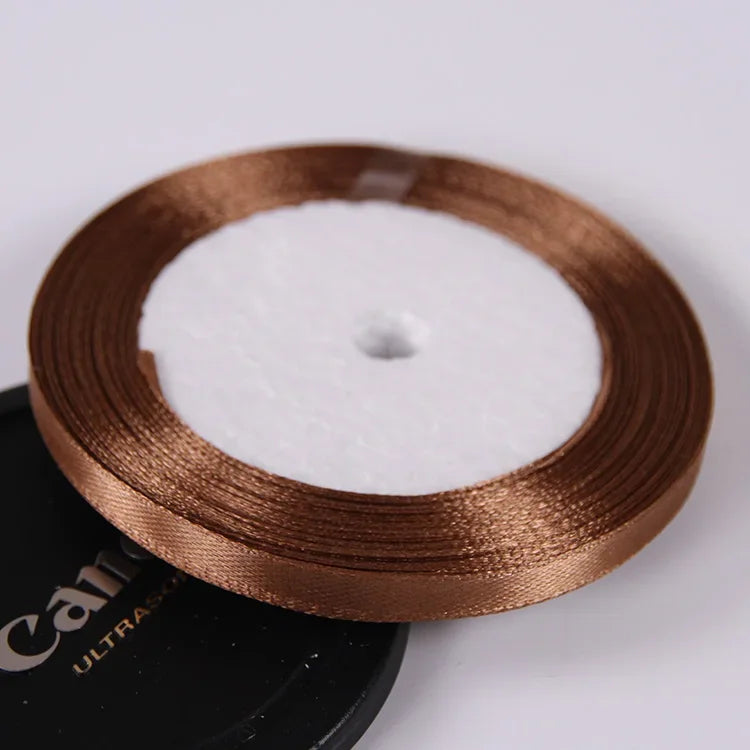 Silk Satin ribbons 22 meters/roll 6mm