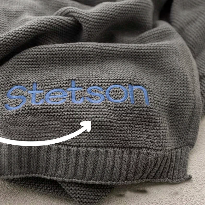 Personalized name Baby knitted blanket cotton 100x80cm custom
