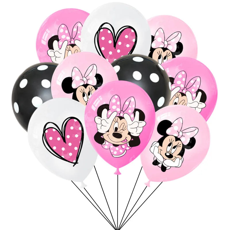 10/30PCS Minnie Mouse 12in Latex Balloons