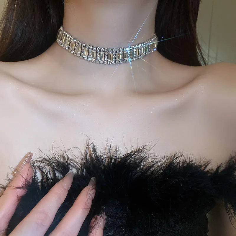 Luxury crystal chokers neck necklaces