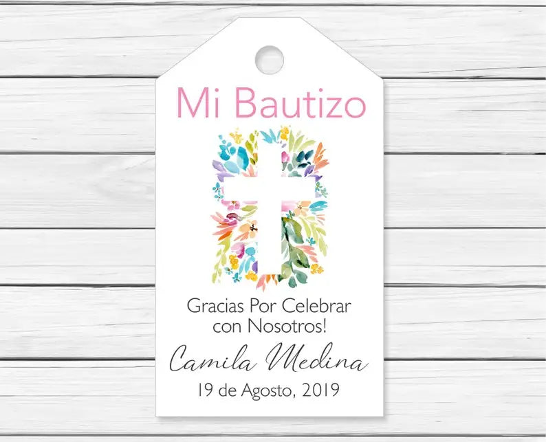 Custom tags Baptism Holly Communion, 100 pieces