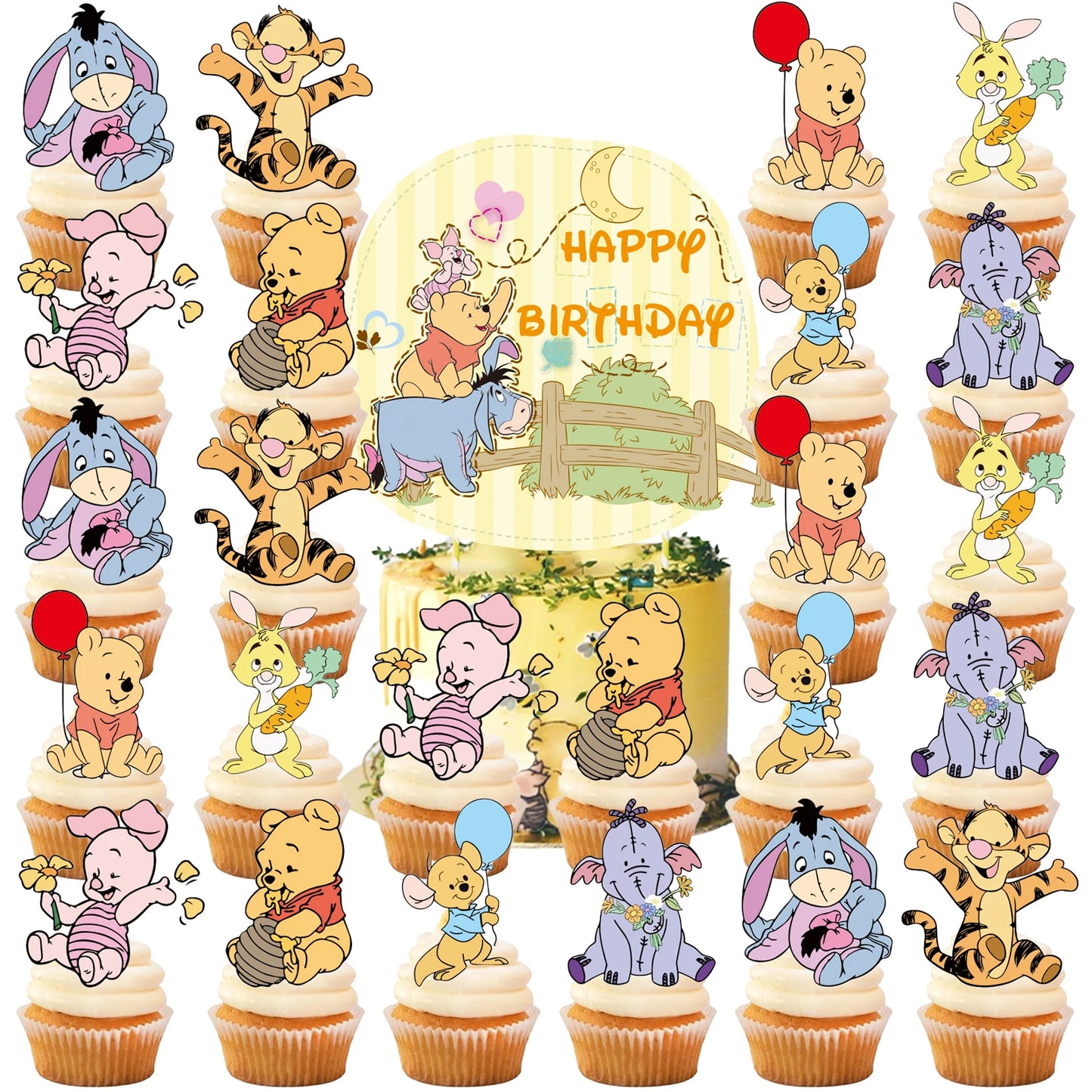 Winnie the Pooh Cake Topper 25pcs