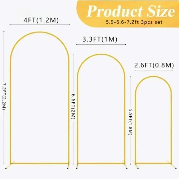 Set of gold Arch backdrop stands, decoration