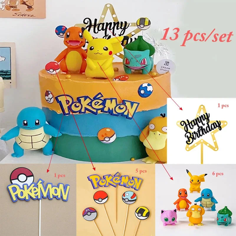 Pokemon figure cake decoration13Pcs/se