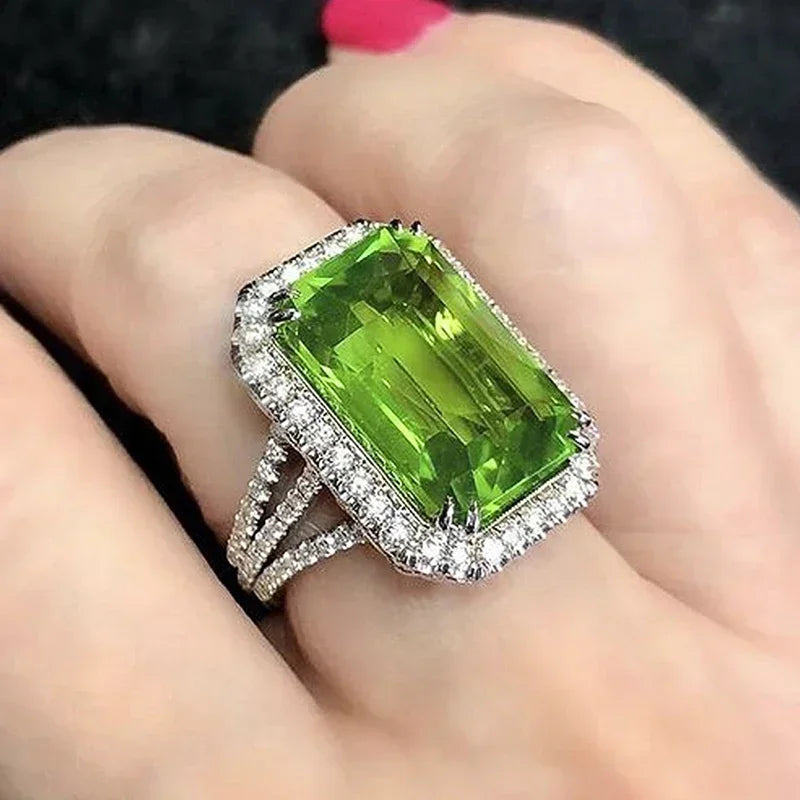 Zaitina green Zirconia crystal ring