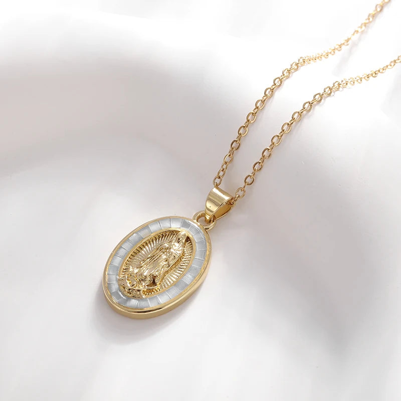 Catholic virgin Mary pendant necklace