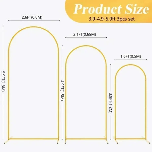 Set of gold Arch backdrop stands, decoration