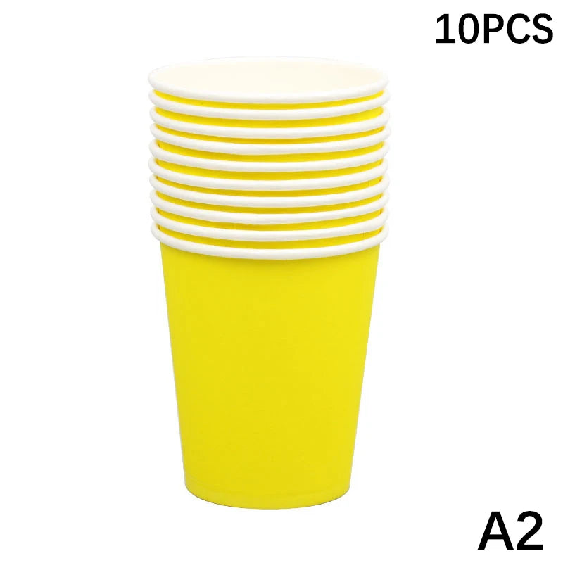 10PCS 9oz Solid Color Disposable Paper Cups