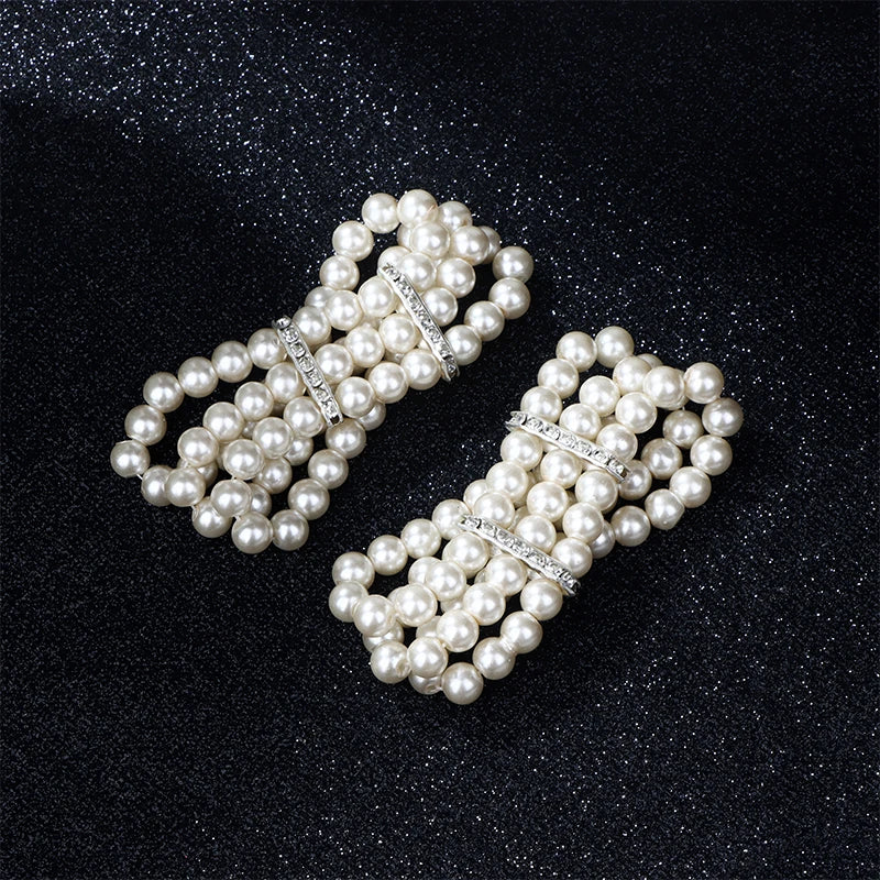 Bracelet simulated pearl multilayer beaded