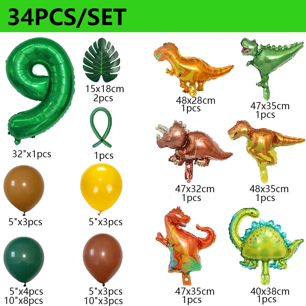 Dinosaur Balloons 34Pcs