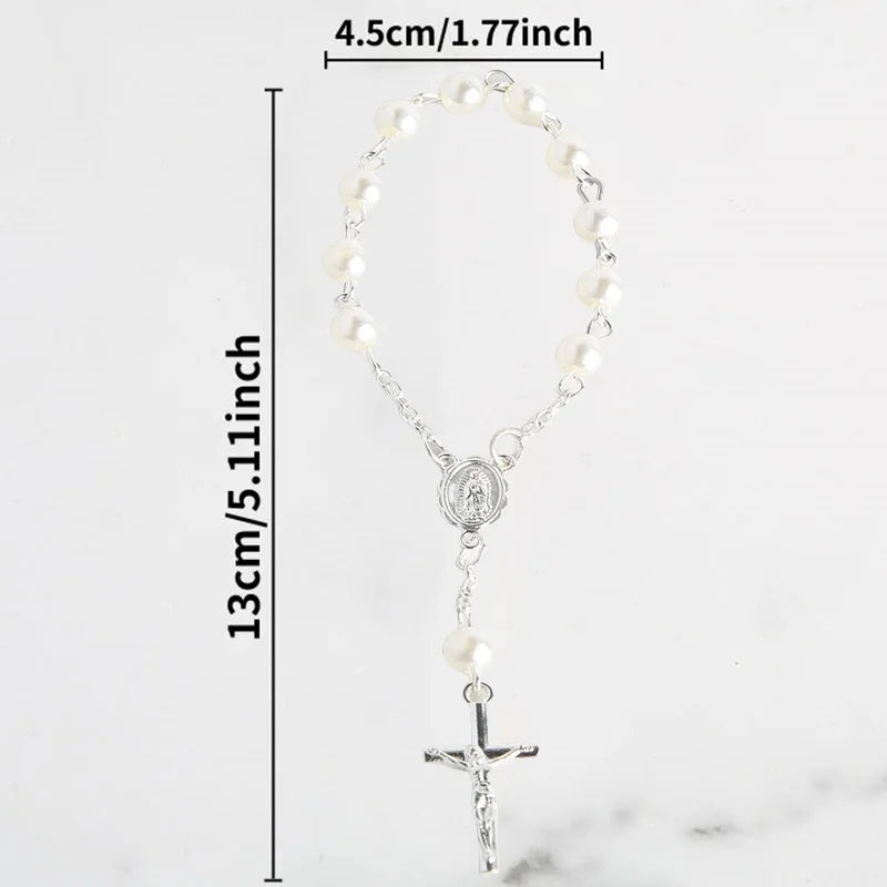 Cross Rosary bead bracelet for baptism 10-100pcs