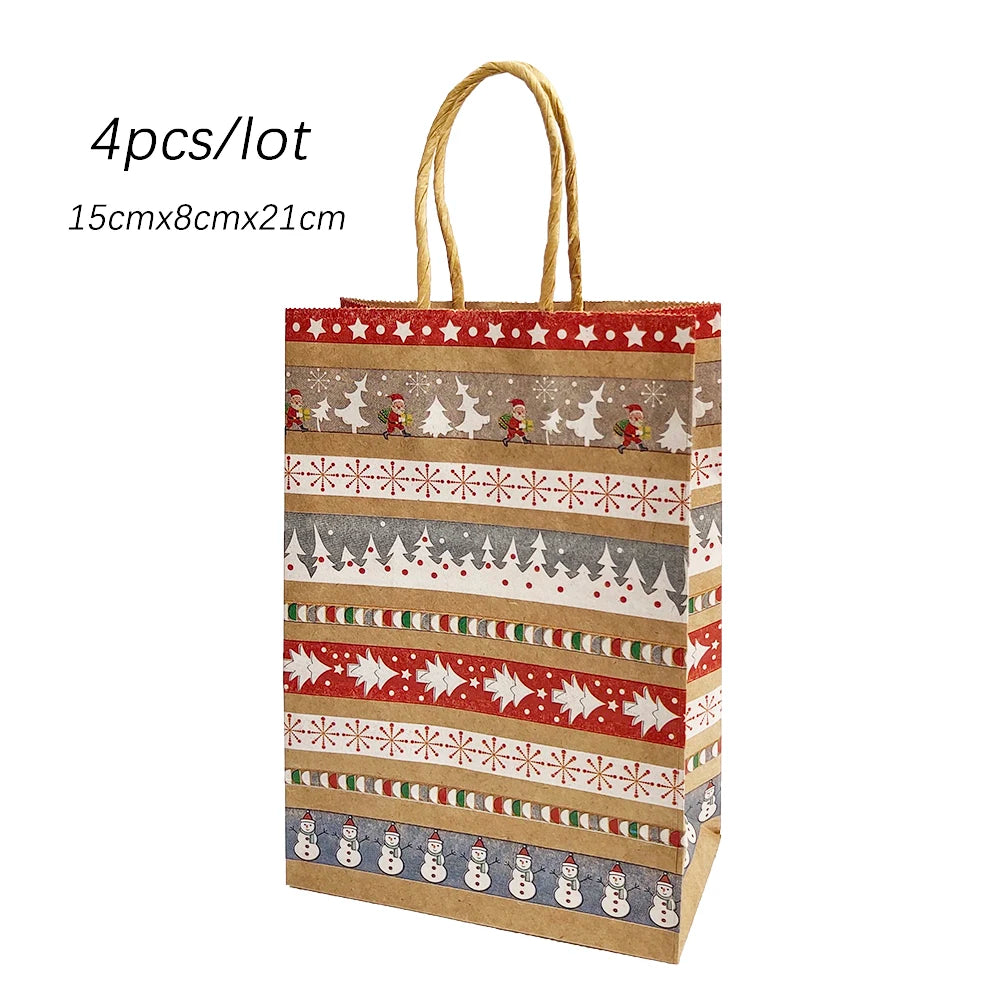 4pcs Christmas Paper Gift Bagsba