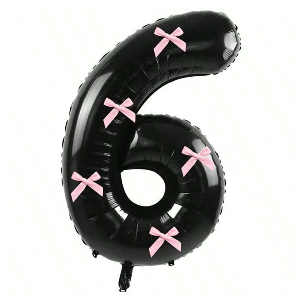 Pink Bow balloons number