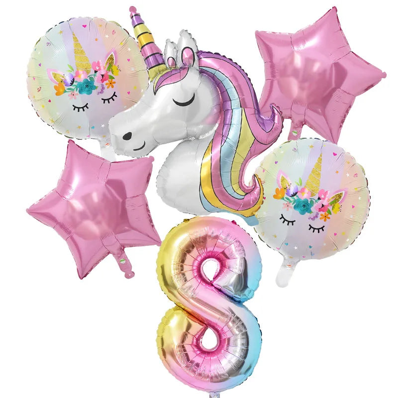 Rainbow Unicorn Balloon 32 inch 1Set