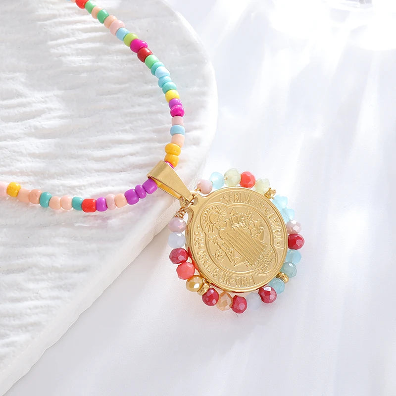 Virgin Mary medal pendant