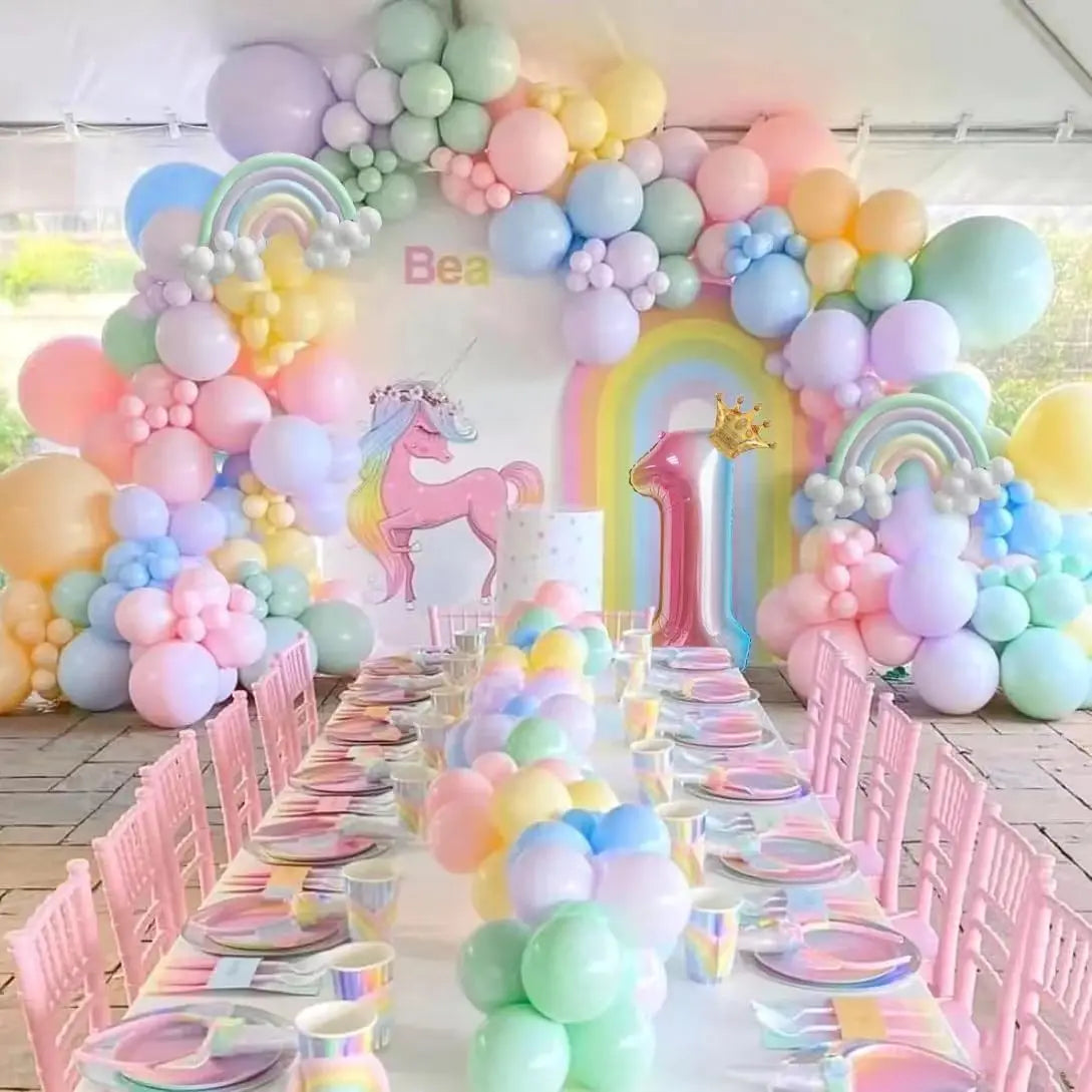 200PCS Macaron Foil Balloon Garland Set