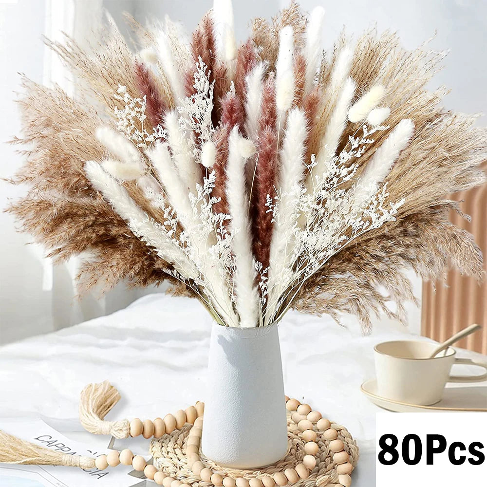 Natural Pampas Dried Flowers Bouquet