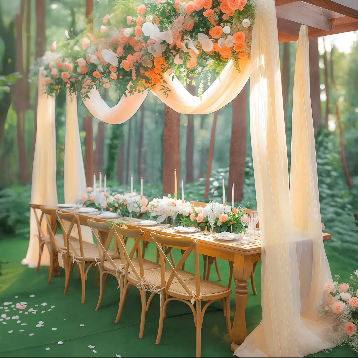 Chiffon Fabric Drapes for Wedding Arch 6/10M