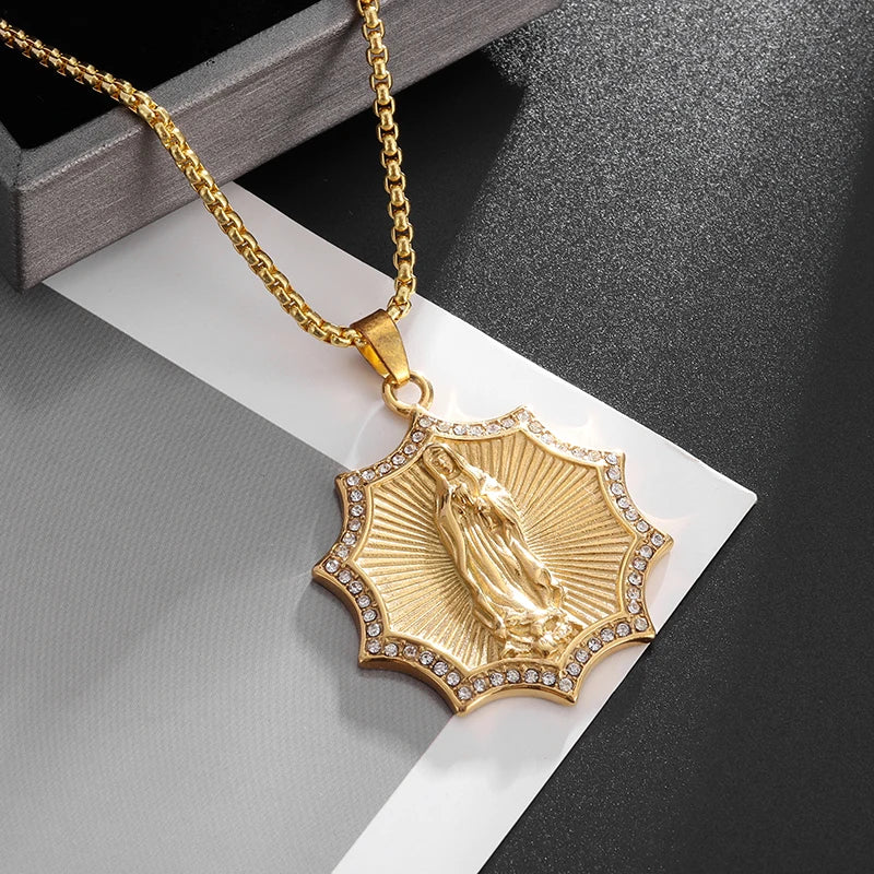Virgin Mary medal pendant
