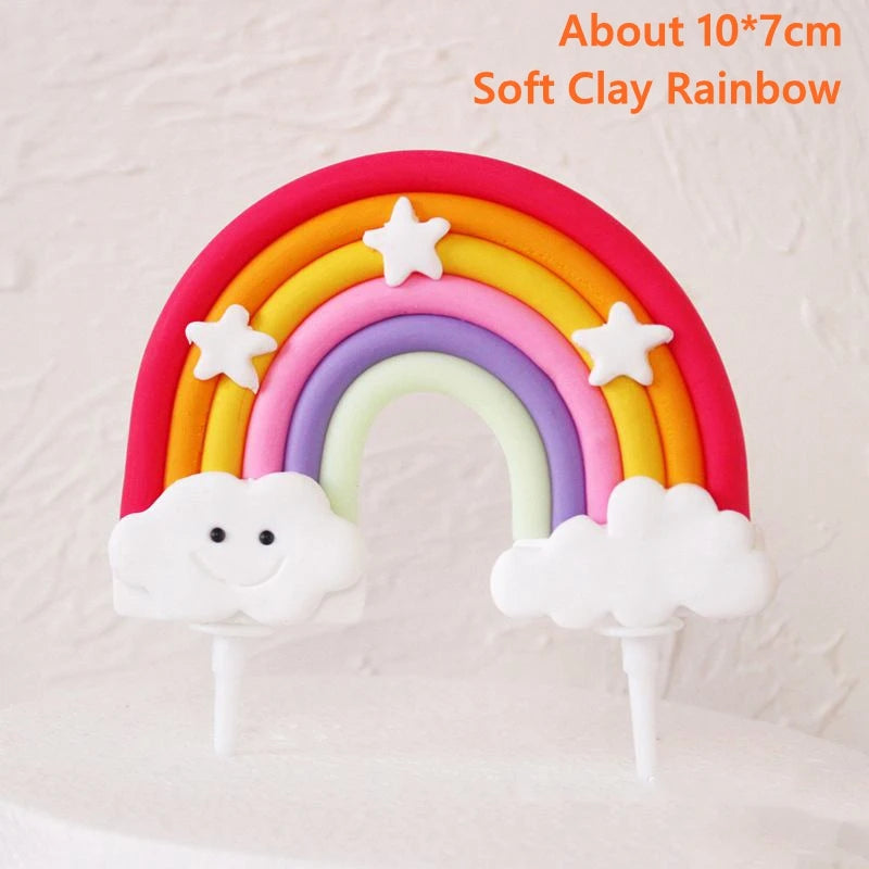 Smiling Face Cloud Rainbow Cake opper decoratings