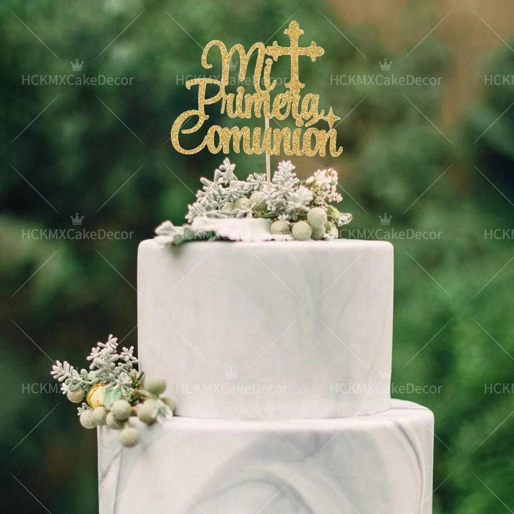 God Bless & Paper cross cake decorations