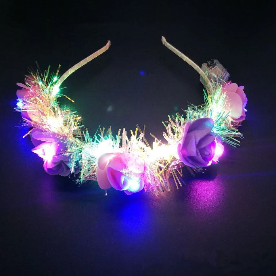 LED Light Flower Headband