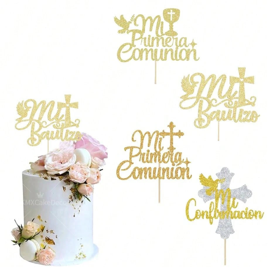 God Bless & Paper cross cake decorations