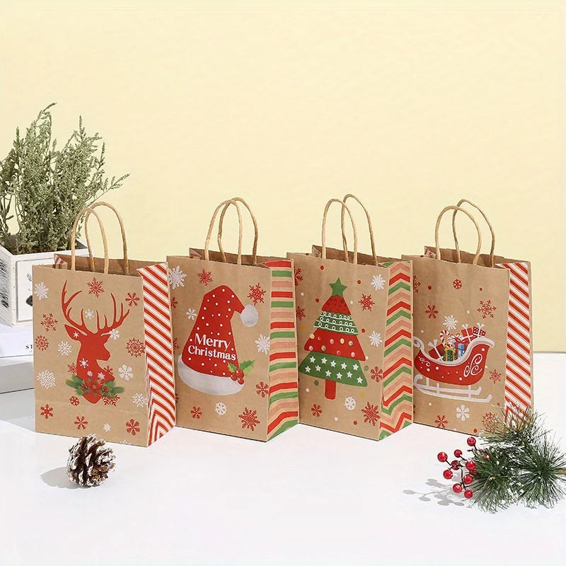 Christmas Kraft Paper Gift Bags