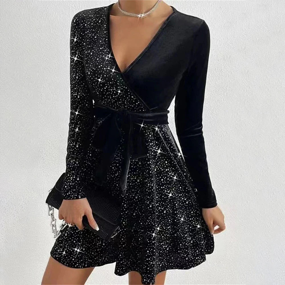 Rama Velvet Sequin Mini Dress