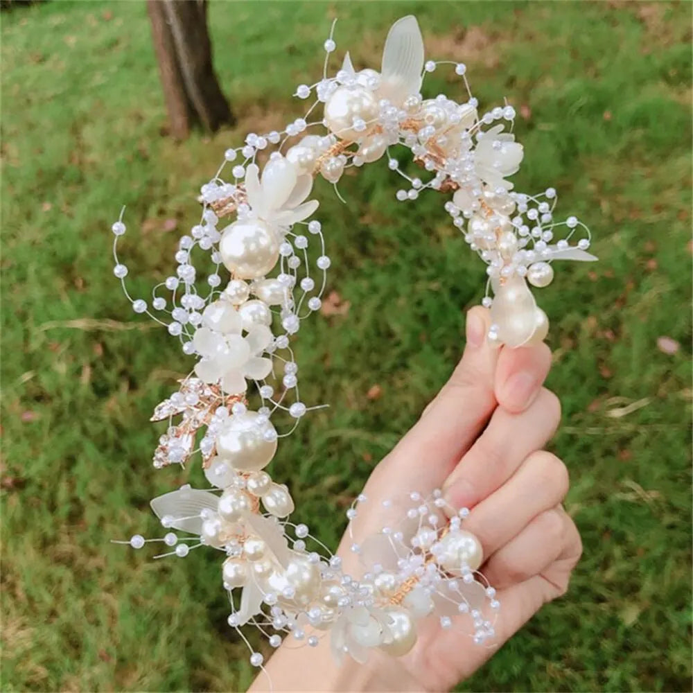 Hair Tiara Crystal & Pearl