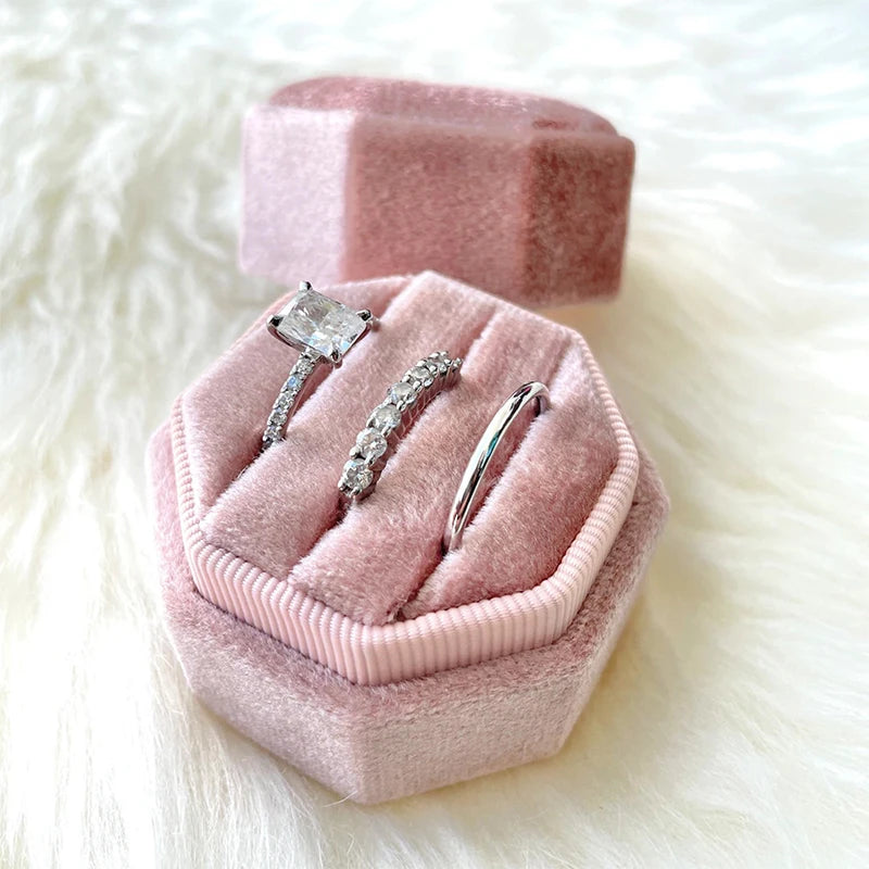 Personalised Acrylic topper velvet wedding ring box