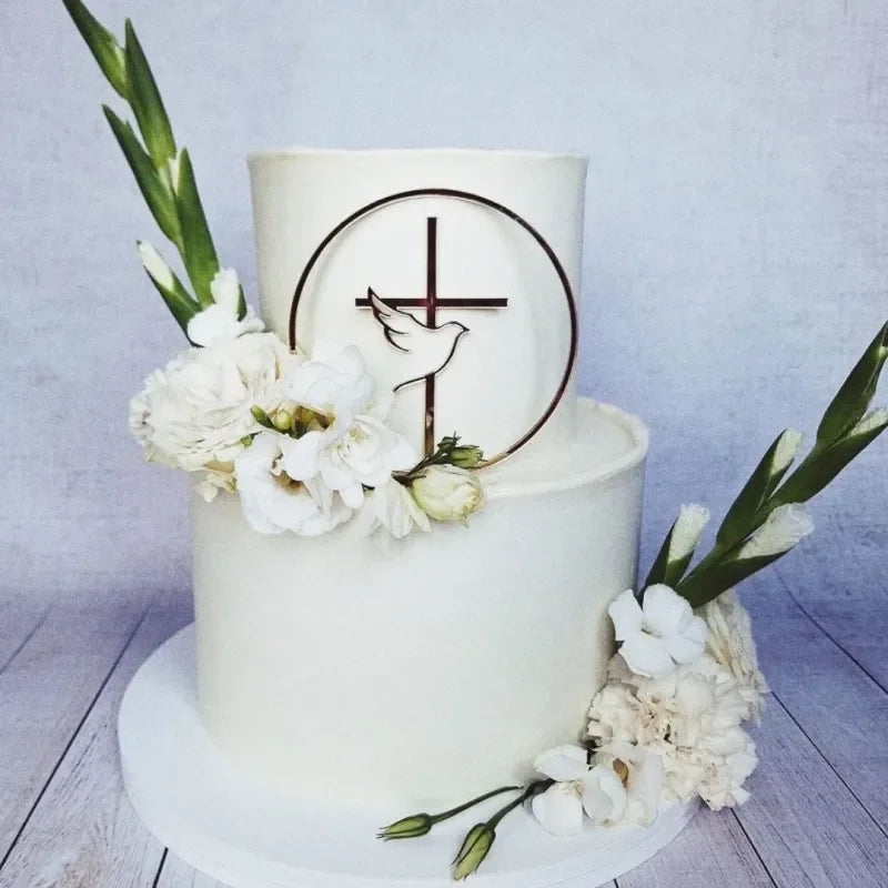 Baptism Cross cake Topper