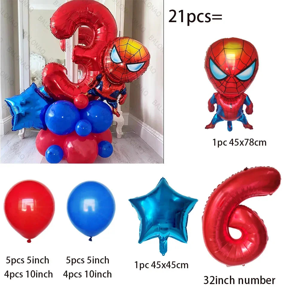 Stand Spiderman Balloon 21pcs