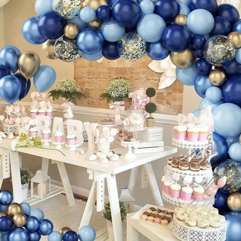 Blue Metallic Balloons Garland Kit