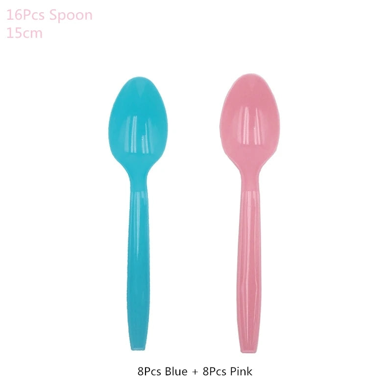 Disposable tableware set for Gender Reveal party