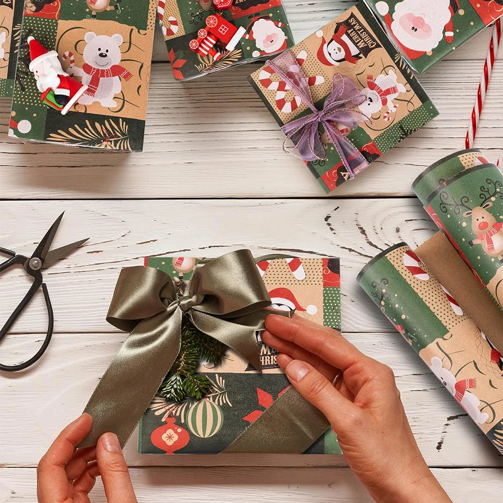 Christmas Tree & Santa Gift Wrapping Paper