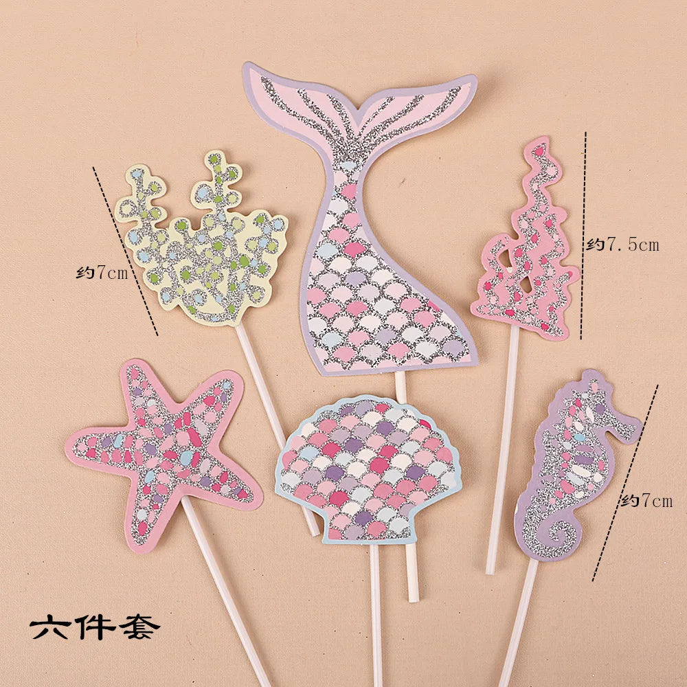 Kawaii Mermaid Cake Topper – Birthday Decoration