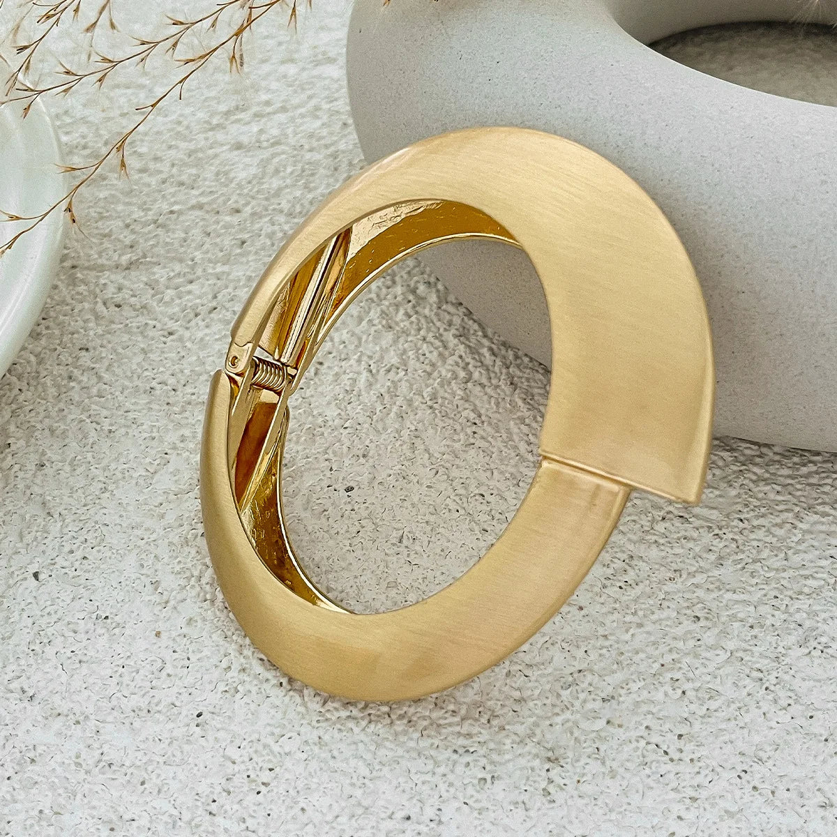 Rizana wide metal Gold color bracelet
