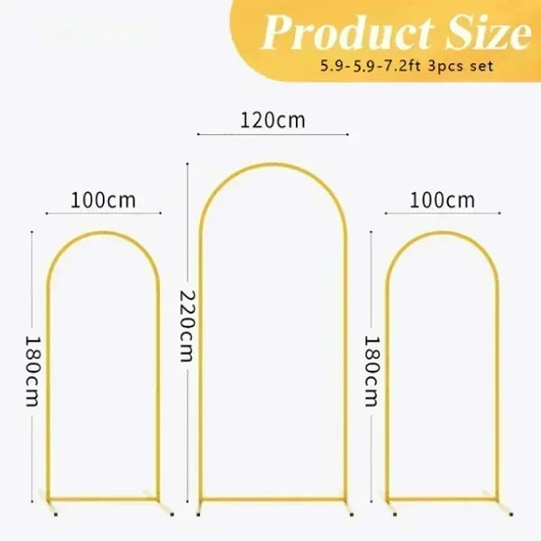 Set of gold Arch backdrop stands, decoration
