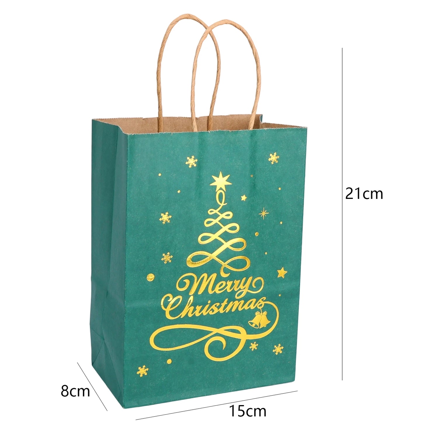 Kraft Christmas Gift Bags – 1/15PCS