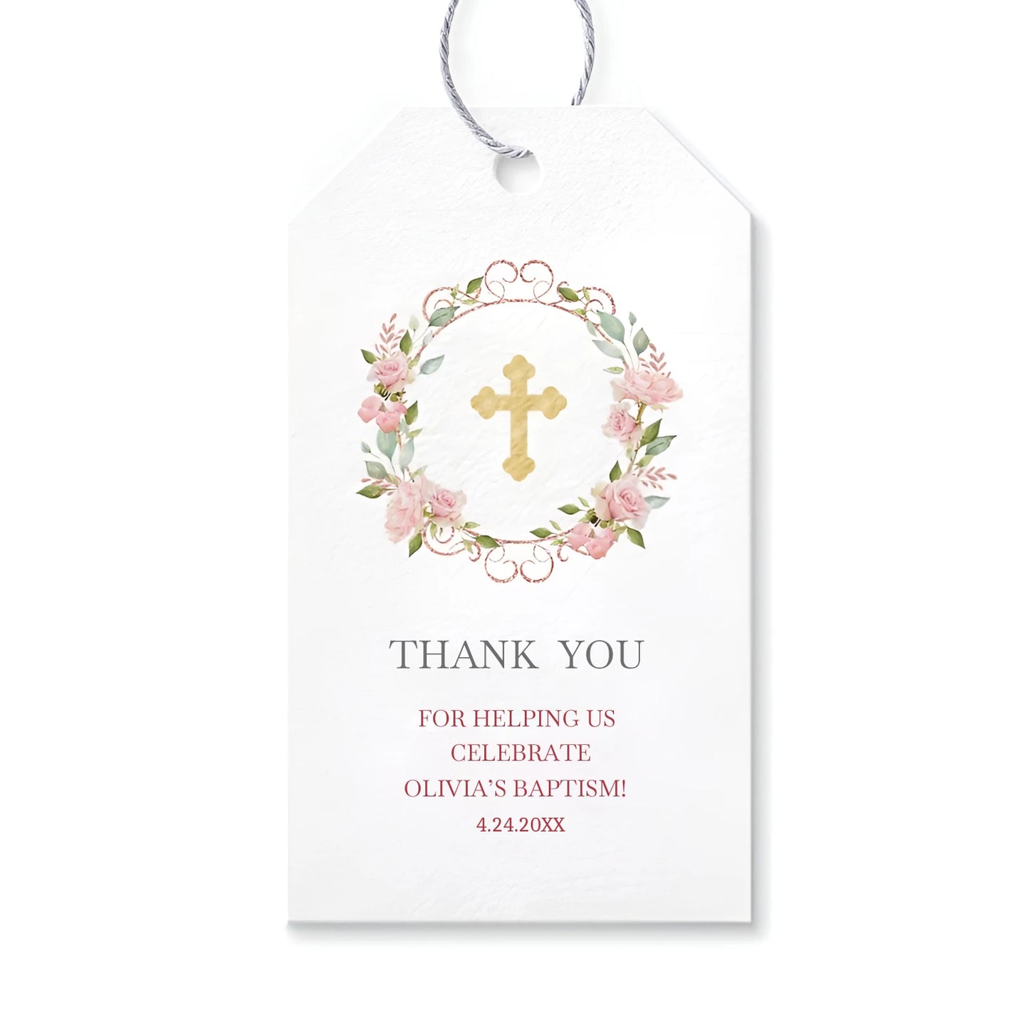 Custom name tag Baptism or Confirmation 50pcs