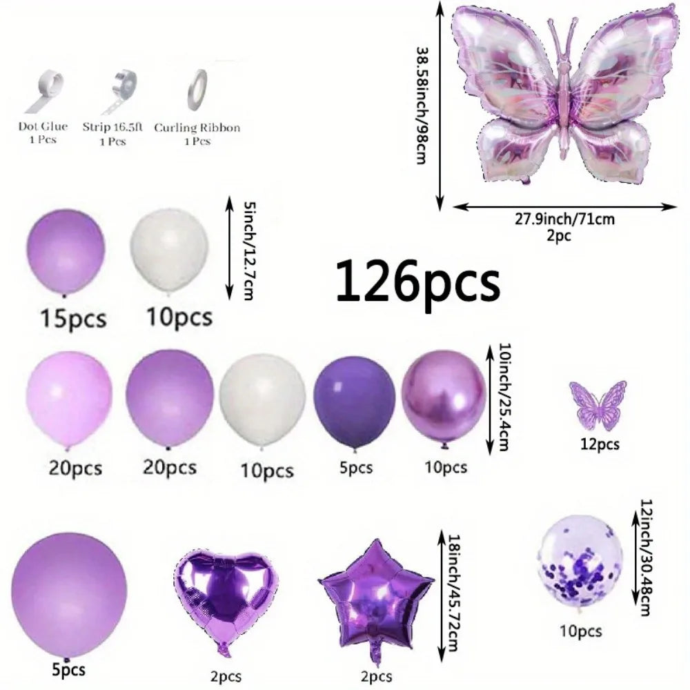 Purple balloon set 126pcs