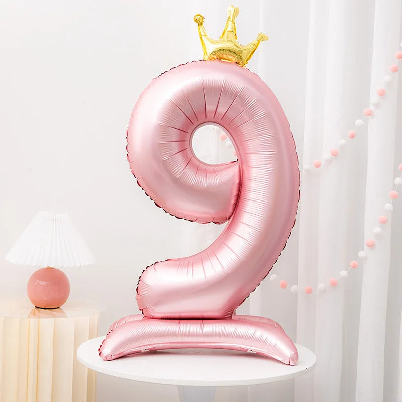 Crown pink foil balloon number 42inch