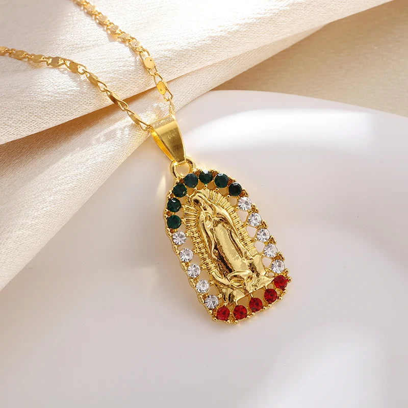 Catholic virgin Mary pendant necklace