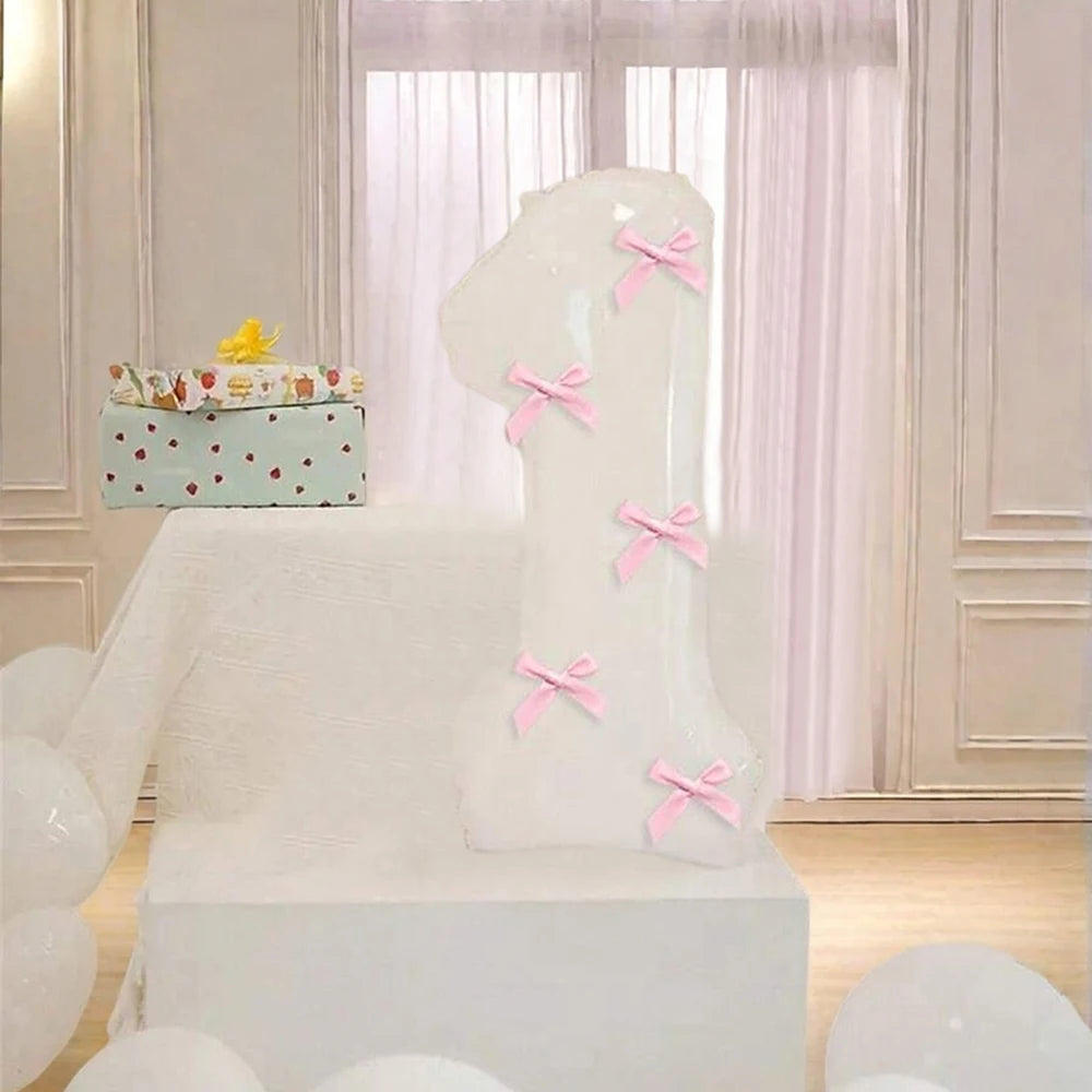 Pink Bow balloons number