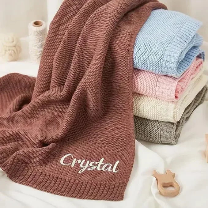Personalized name baby blanket cotton 100x80cm Skin-custom