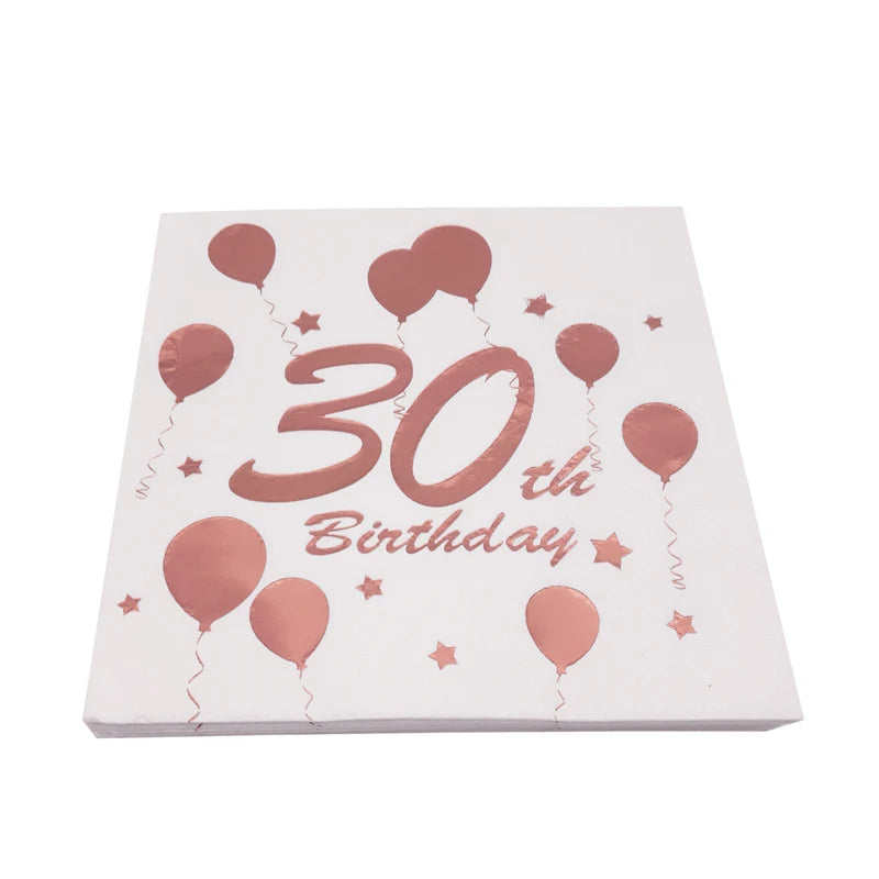 Paper napkin 30 40 50 60 Years Old