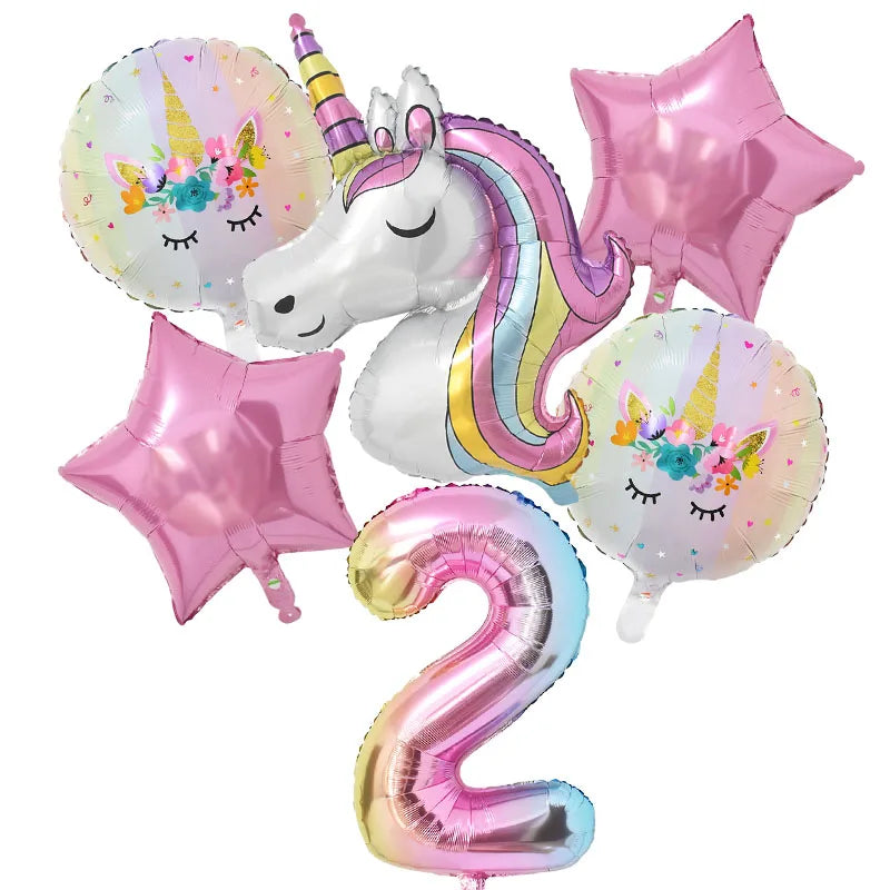 Rainbow Unicorn Balloon 32 inch 1Set